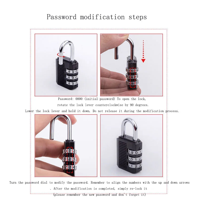 Zinc Alloy Waterproof Combination Lock – Gym Luggage Cabinet