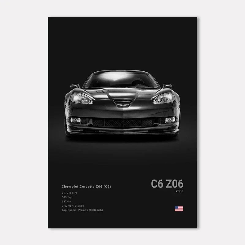 Famous Cars IE GT Canvas Wall Art Print Poster C C C Home Decor Modern Mural Unframed Birthday Gift Peaceful Pleasures Health and Wellness