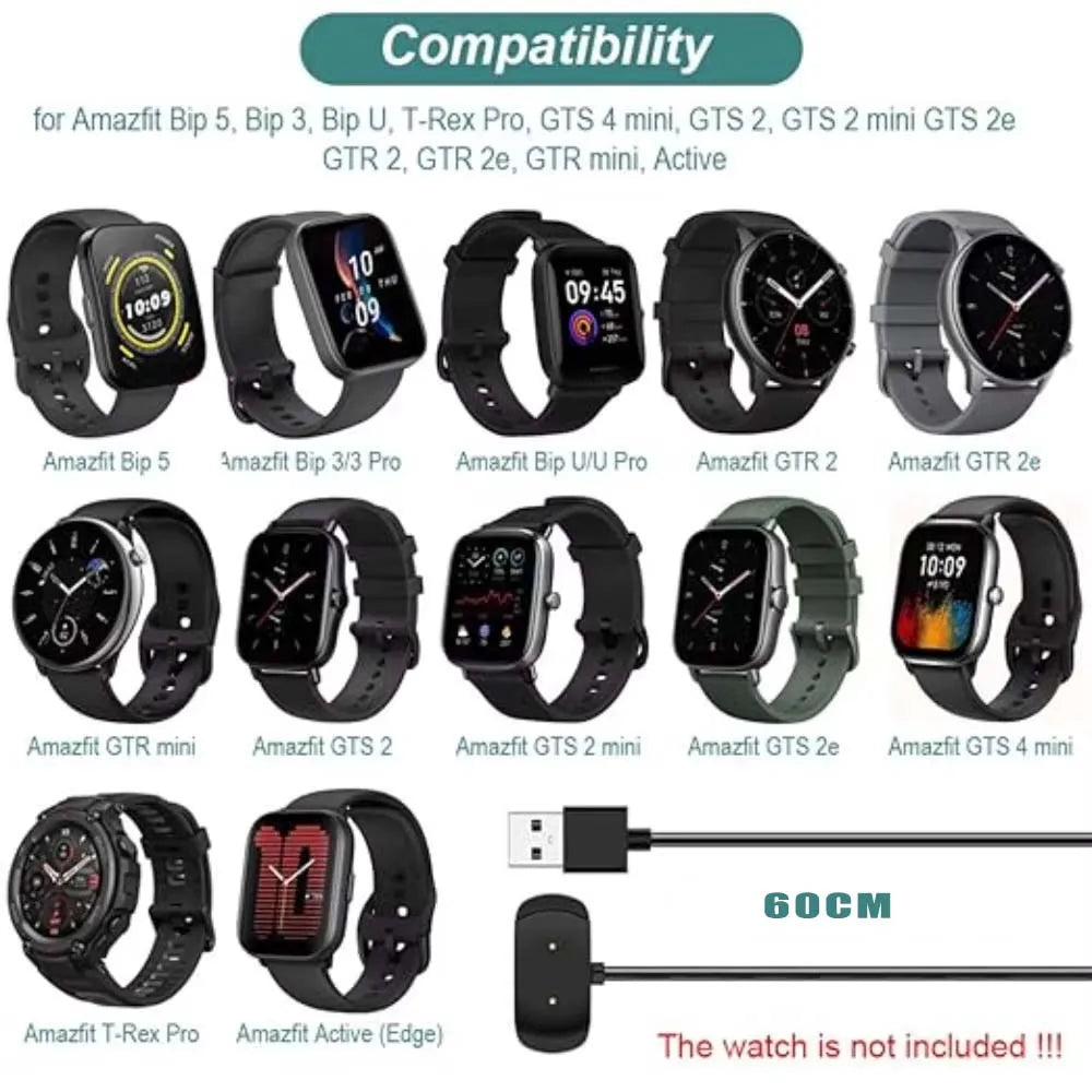Amazfit GTS 2 / GTR 2e / Bip 5 USB Replacement Charger Cable Peaceful Pleasures Health and Wellness