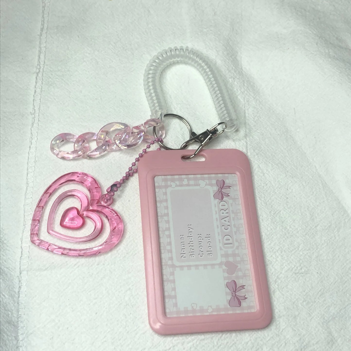 High-looking Glitter Powder Love Cloud Gradient Gu Card Keychain Bus