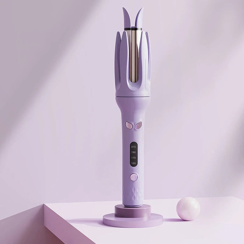 Automatic curling iron, 28 mm barrel, 4 temperature modes, negative ion generator, smart timer and sensor（U.S. Plugs） Peaceful Pleasures Health and Wellness Purple