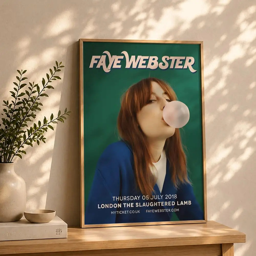 Singer F-Faye WebsterS Poster HD Self Adhesive Waterproof Wall Art Ideal for Home Office Dorm Bedroom Great Gift Peaceful Pleasures Health and Wellness White8 15X20cmNoframe