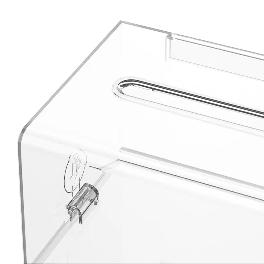 With Lock Acrylic Donation Box Voting Charity Sign Holder Portable Ballot Box Transparent Complaint Box Suggestion Box Peaceful Pleasures Health and Wellness