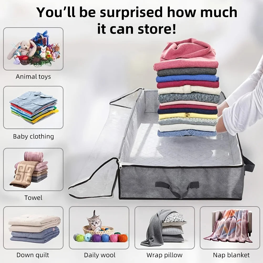 Large Under Bed Storage Bag – Clear Window, Foldable Organizer