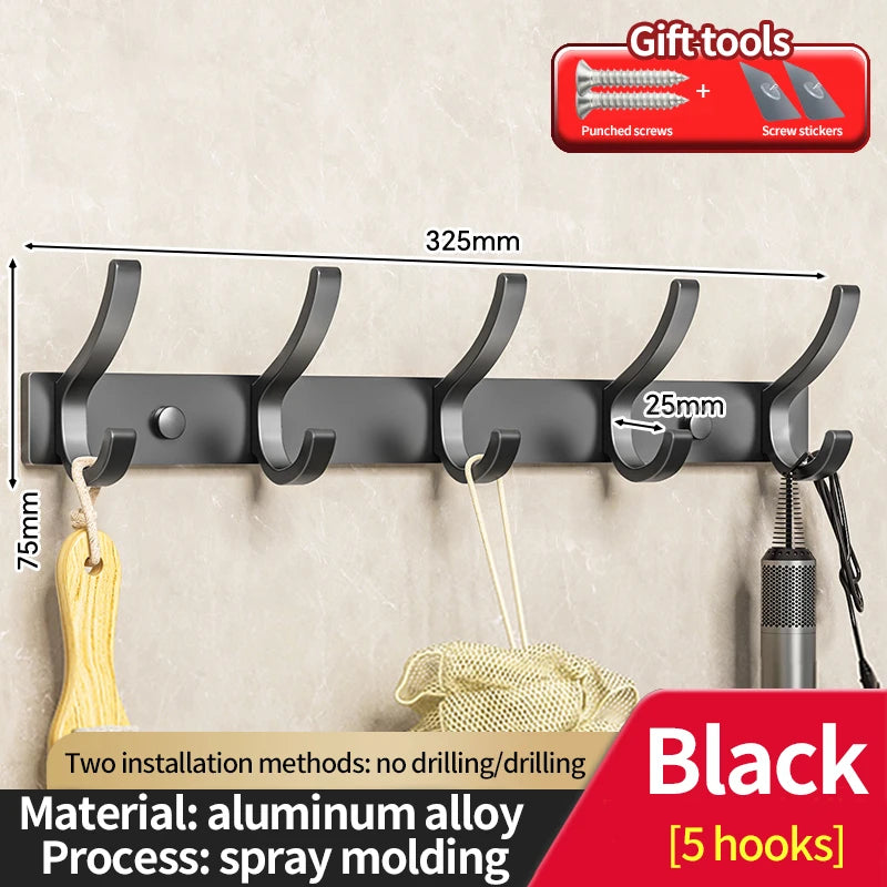 No-Drill 6-Hook Wall Hanger | Coat & Clothes Organizer