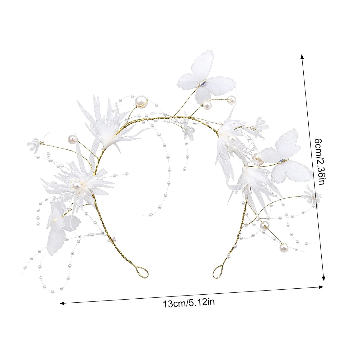 Butterfly Pearl Hairband And Clips Set Alloy Anti Allergic Elegant Design For Wedding And Daily Use Peaceful Pleasures Health and Wellness