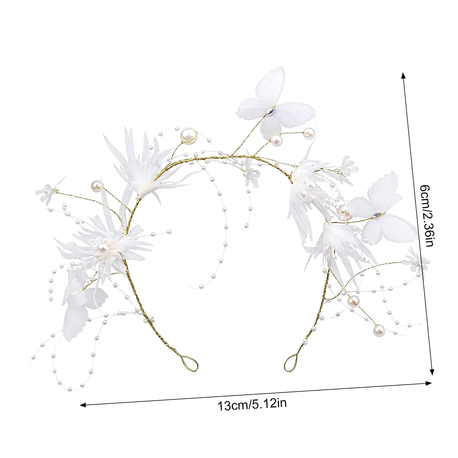 Butterfly Pearl Hairband And Clips Set Alloy Anti Allergic Elegant Design For Wedding And Daily Use Peaceful Pleasures Health and Wellness