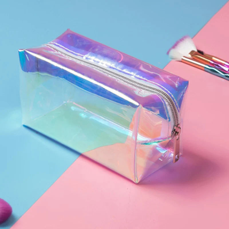 Holographic Makeup Bag | Iridescent Cosmetic Travel Organizer