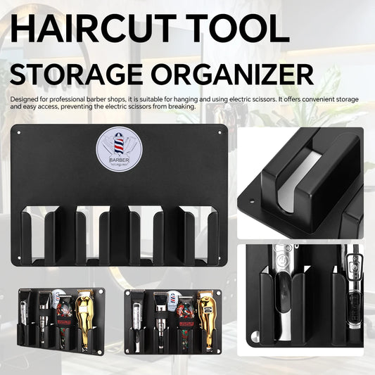 4 Slots Wall Mount Hair Clipper Holder, Rust-Proof Space Saving Barber Tool Storage Organizer Rack For Salon Haircut Tools Peaceful Pleasures Health and Wellness