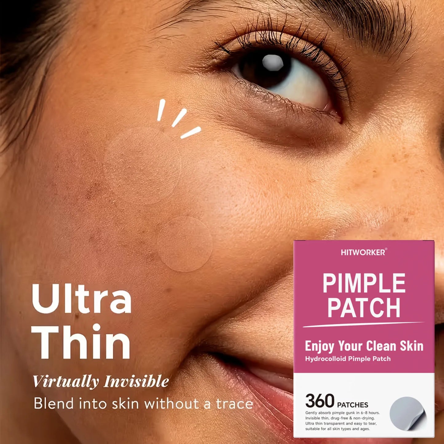 Invisible Waterproof Hydrocolloid Acne Patches – All Skin Types
