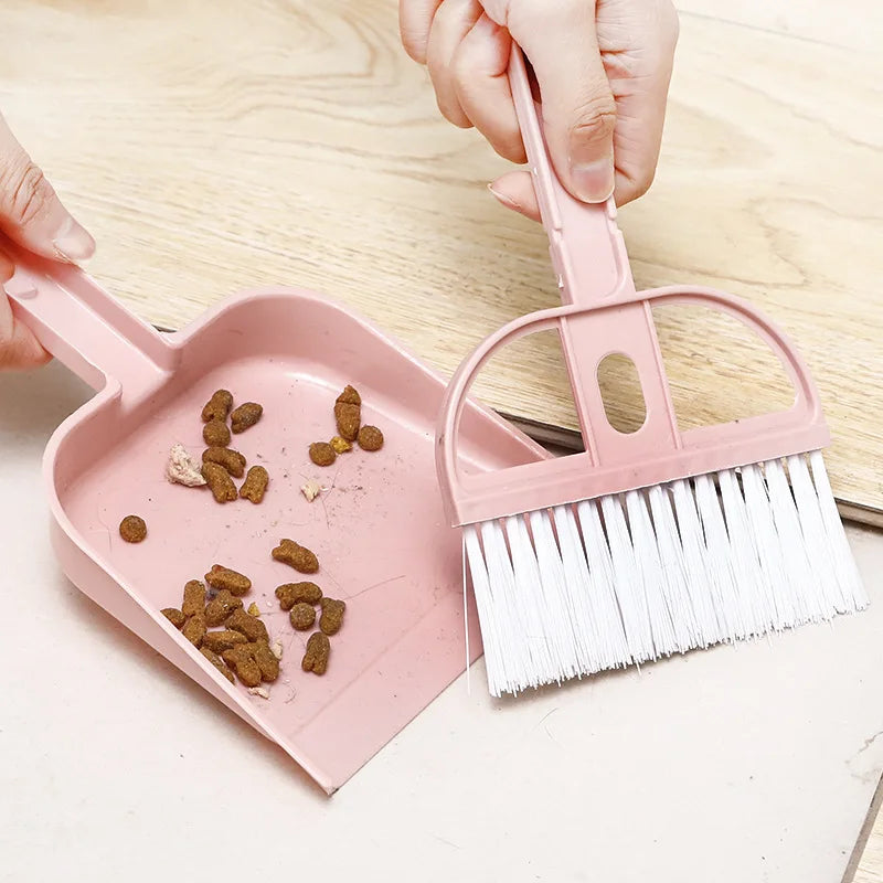 BOOTEELY A Suit Of Mini Small Broom On The Desktop Pets Home Keyboard Brush Plastic Shovel Brush Pet Cleaning Hanging Storage ﻿ Peaceful Pleasures Health and Wellness
