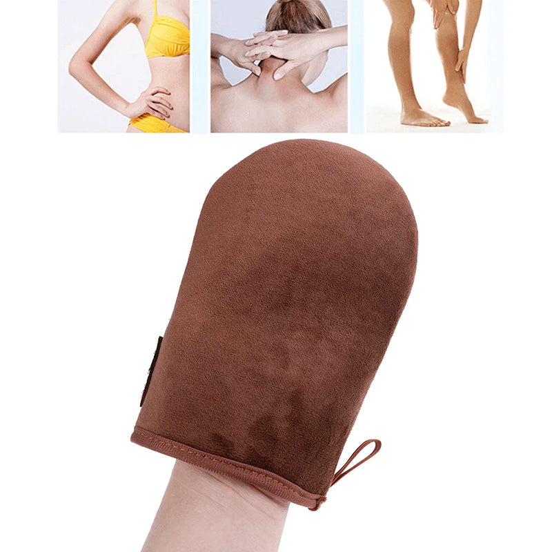Brown Reusable Applicator Tanning Gloves Cream Lotion Mousse Body Cleaning Glove Peaceful Pleasures Health and Wellness
