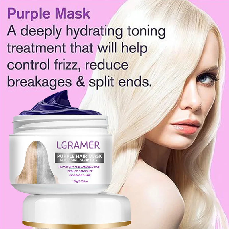 LGRAMER Keratin Purple Hair Mask 100g – Repair & Tone Keratin Hair Mask Peaceful Pleasures Health and Wellness
