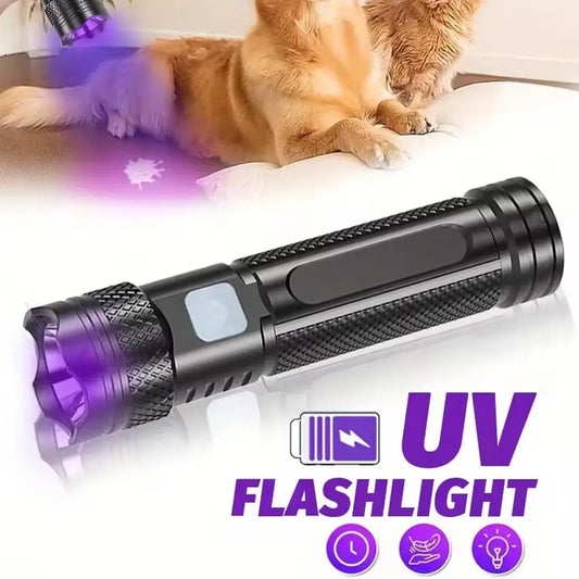 Rechargeable 365nm UV Flashlight – Mini Ultraviolet Torch UV Flashlight Peaceful Pleasures Health and Wellness