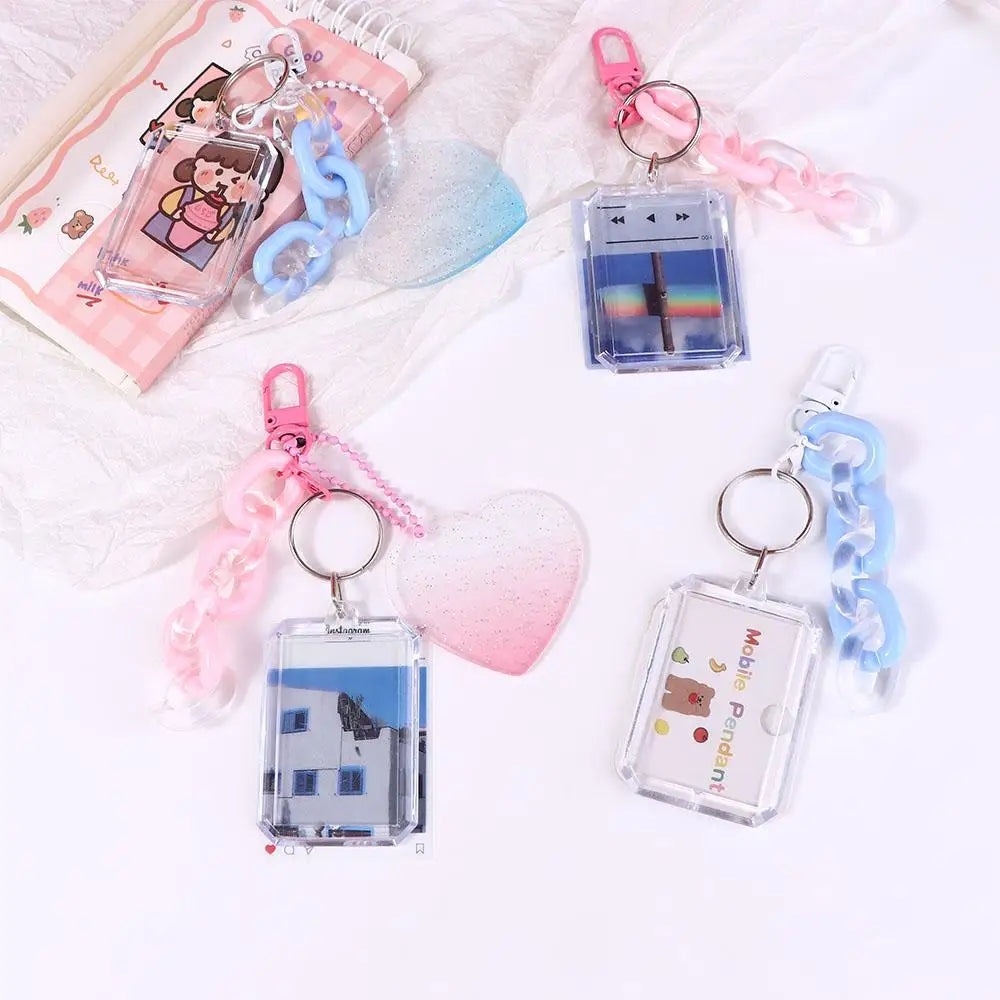 Protector Collect Transparent Album Photo Card Idol Photo Sleeves Photocard Holder Card Sleeves Keychain ID Holder Pendant Peaceful Pleasures Health and Wellness