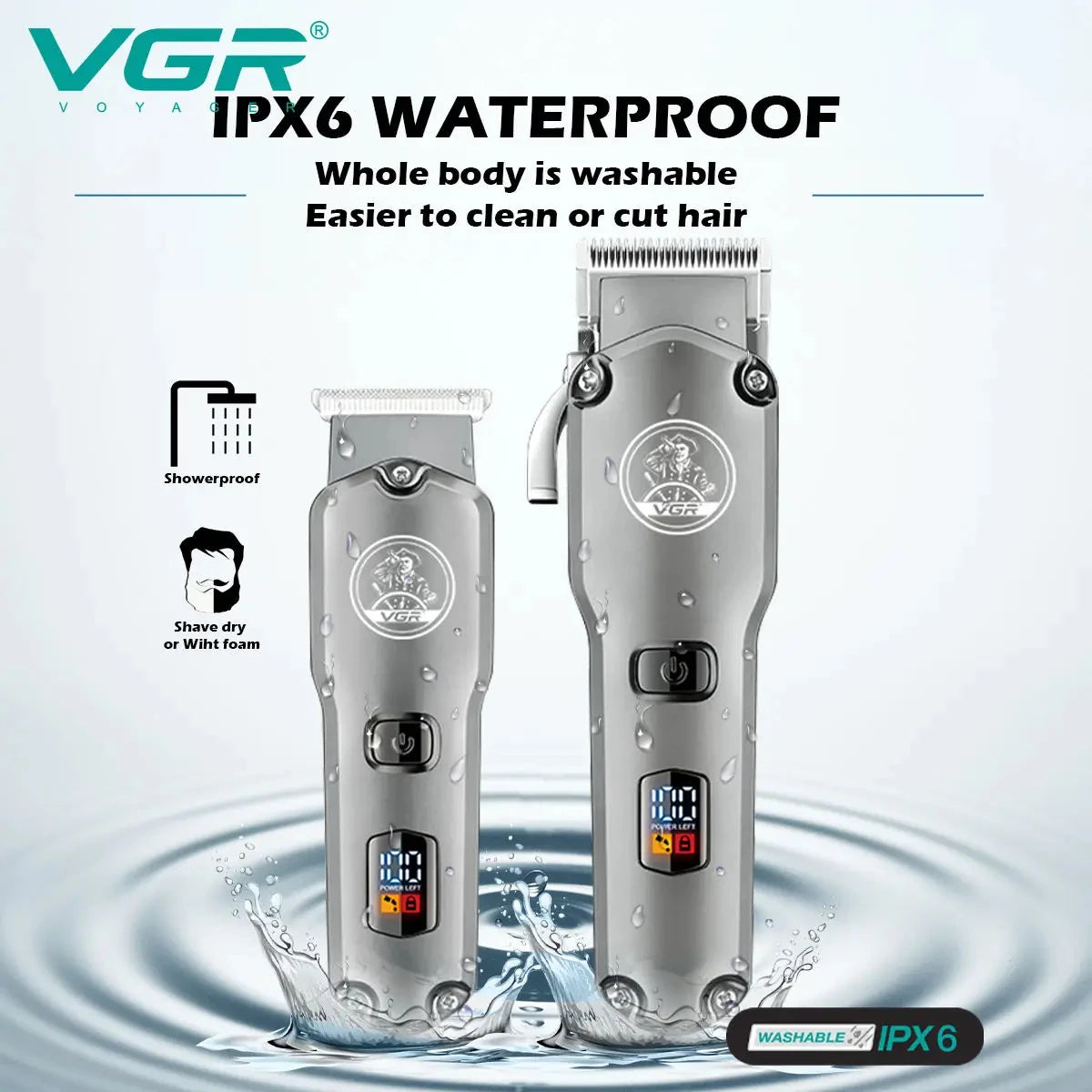 VGR 675 Original Cordless Combo Kit Hair Trimmer For Men Electric Washable Beard Hair Clipper Rechargeable Haircut Machine Peaceful Pleasures Health and Wellness