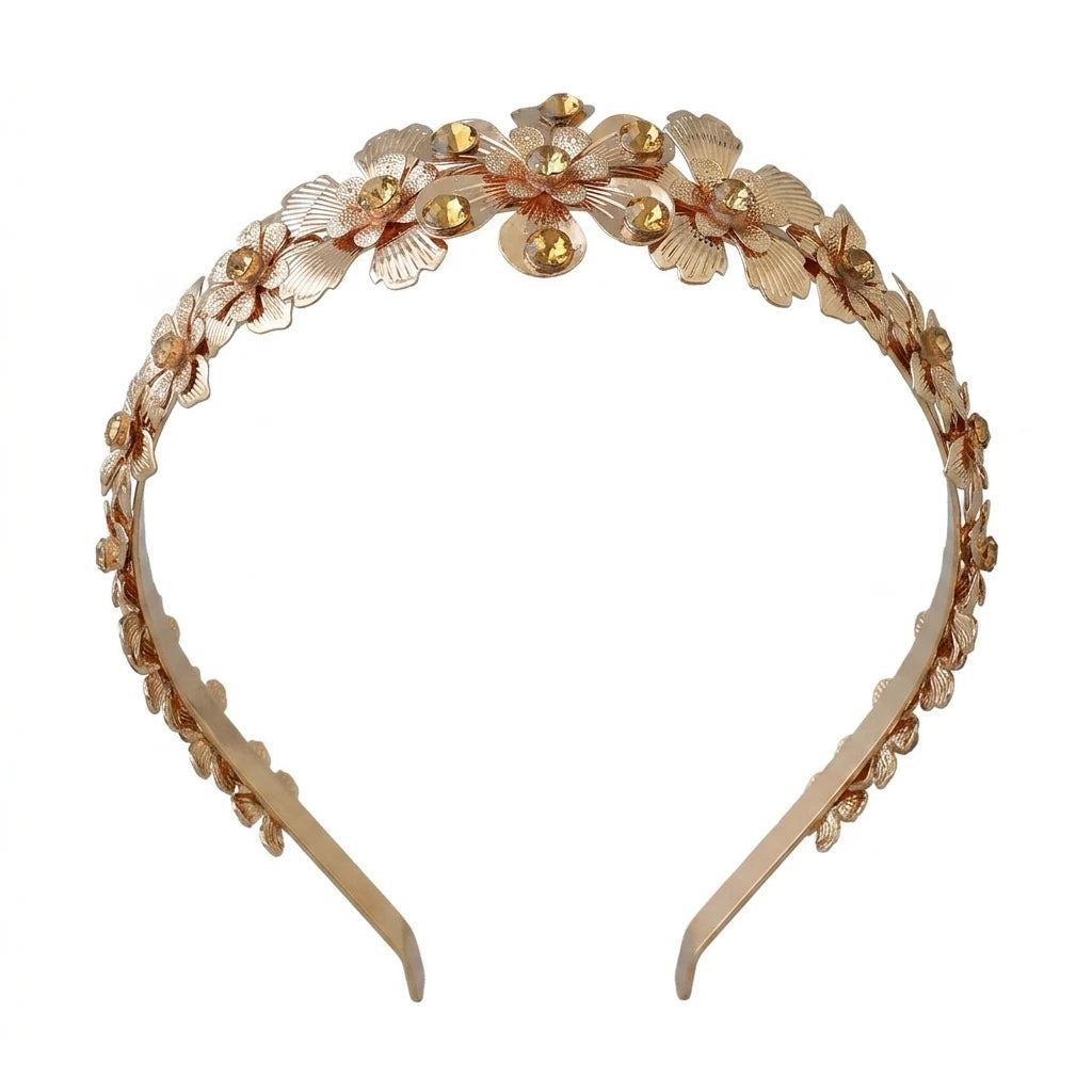 Metal Flower Leaf Hairband for Women Alloy Wedding Headpiece with Elegant Design Peaceful Pleasures Health and Wellness A