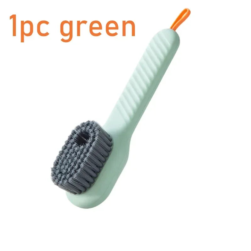 Multifunction Shoe Brush with Soap Dispenser & Long Handle