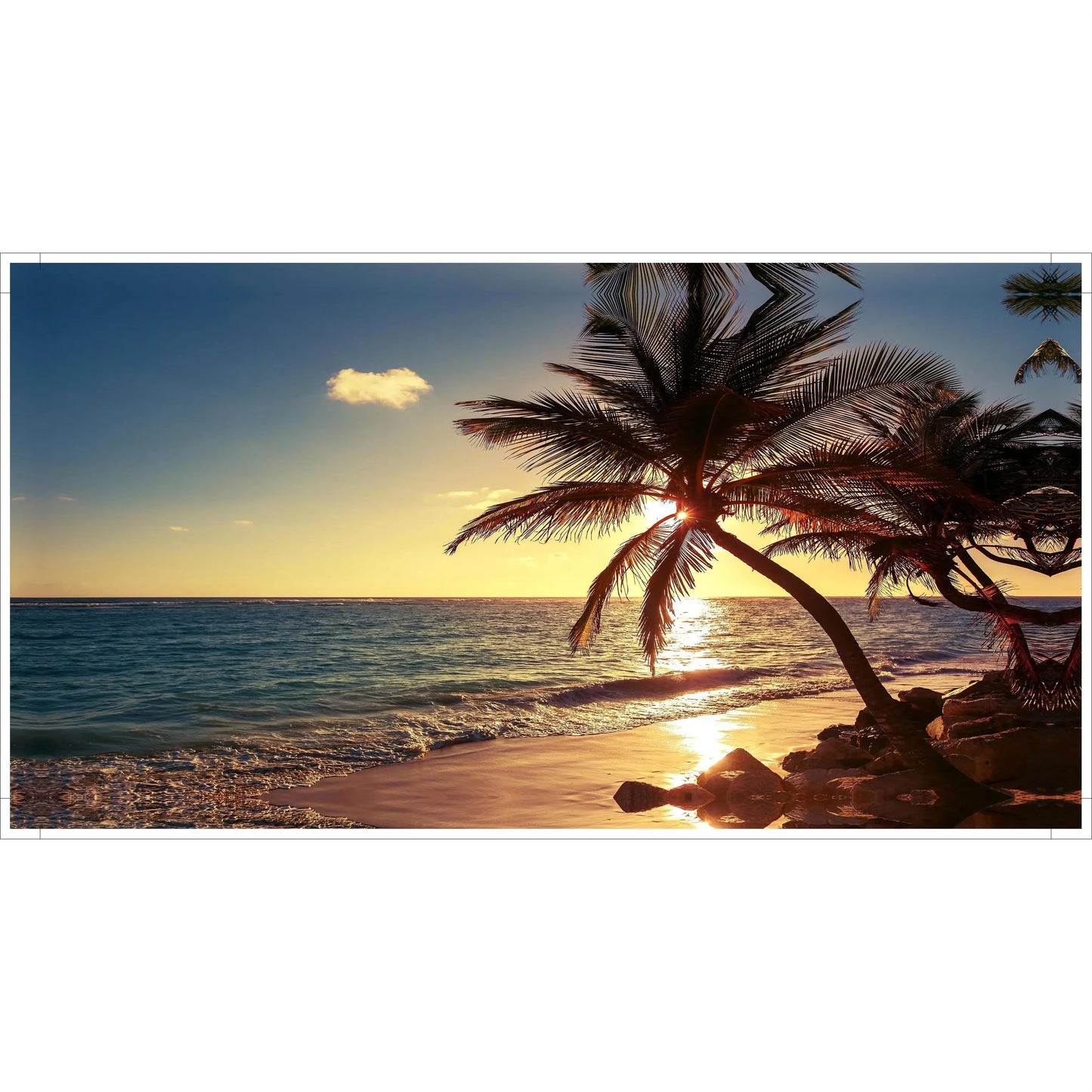 Beach Sunset Canvas Wall Art | Large Nordic Landscape Poster