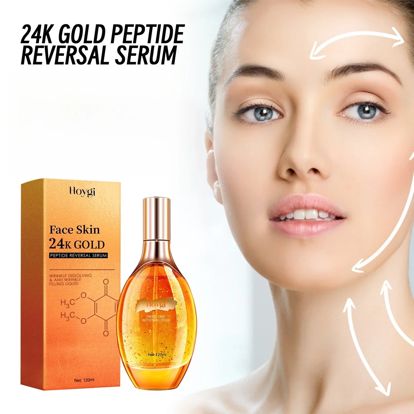 24K Gold Peptide Firming Face Serum 120ml – All Skin Types