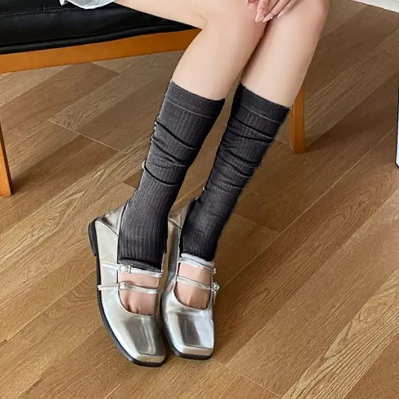 Women's Ballet Bow Slouch Socks – Lace Mid-Calf Breathable