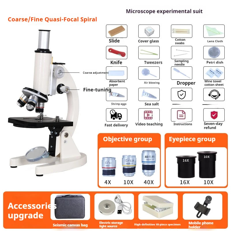 Optical Microscope for Primary and Secondary School Biology Science Popularization Teaching for Children Peaceful Pleasures Health and Wellness 3