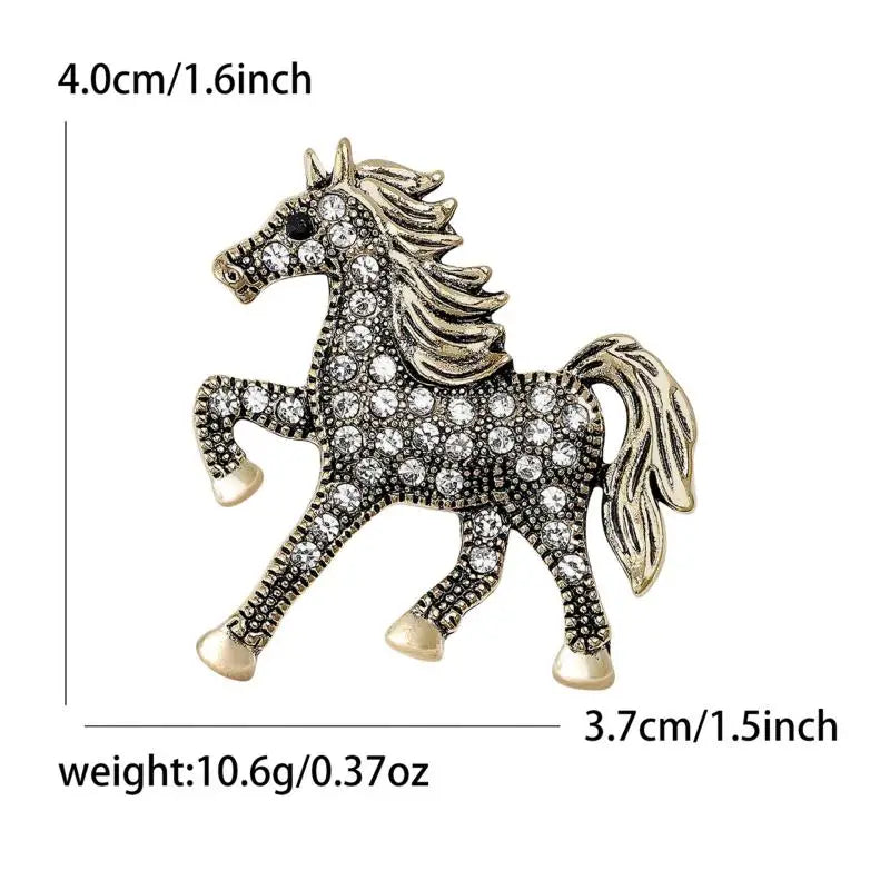 Enamel Horse Brooch | Vintage Zodiac Lapel Pin for Men & Women