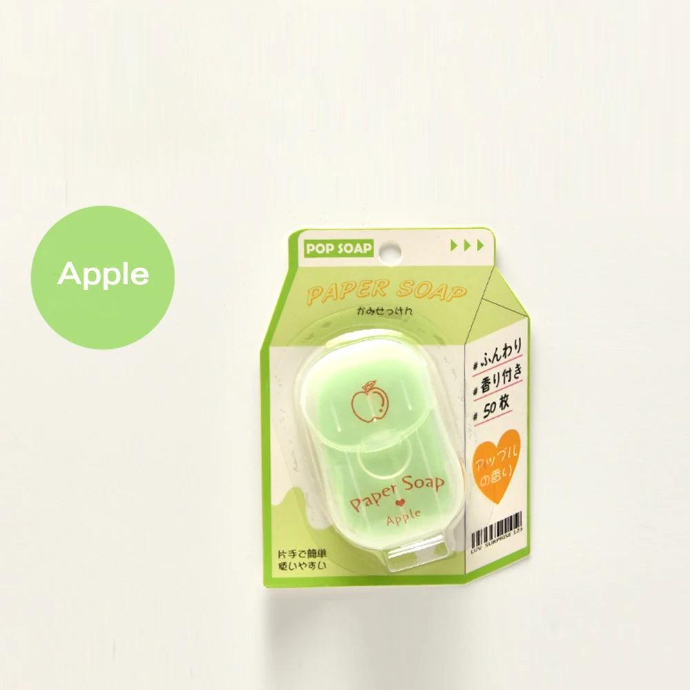 Portable Hand Soap Sheets for Travel | Dissolving Cleanser Wipes | Alcohol-Free | On-the-Go 50 sheets/box Peaceful Pleasures Health and Wellness Apple