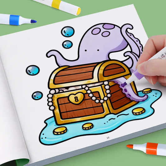 Children's Painted Painting Book Ocean Scene Bold-easy Coloring Peaceful Pleasures Health and Wellness