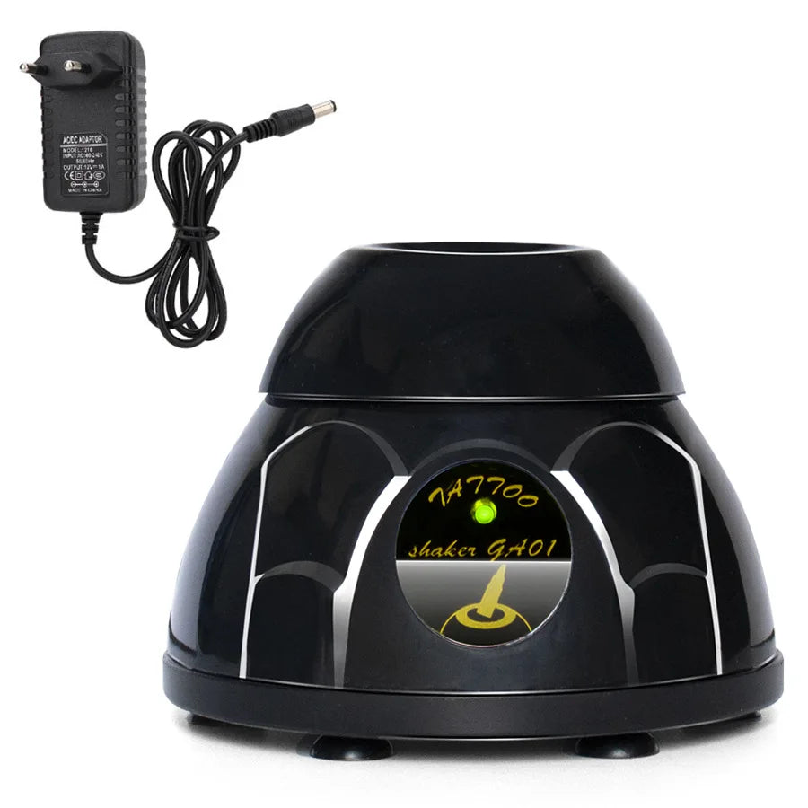 Mini Vortex Shaker Tattoo Ink Nails Polish Mixed Shaker 7000RPM Vortex Mixer Non-slip Base Tattoo Ink Stirrer Tattoo Supplies Peaceful Pleasures Health and Wellness EU Plug Black