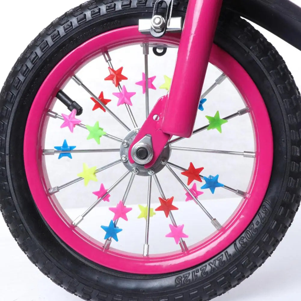 36-Pack Colorful Bike Spoke Beads for Kids – Stars & Hearts