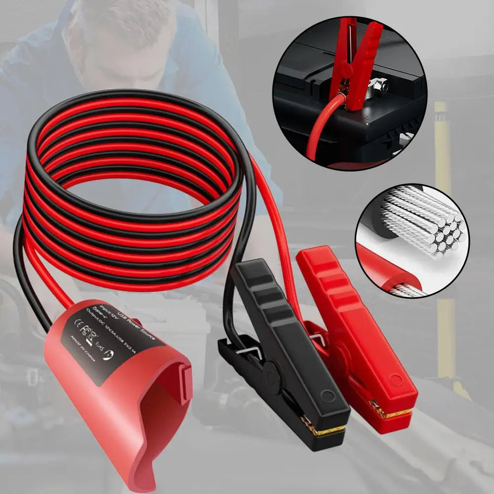 Milwaukee M12 Jump Start Cable 12AWG 1.8m with Alligator Clips