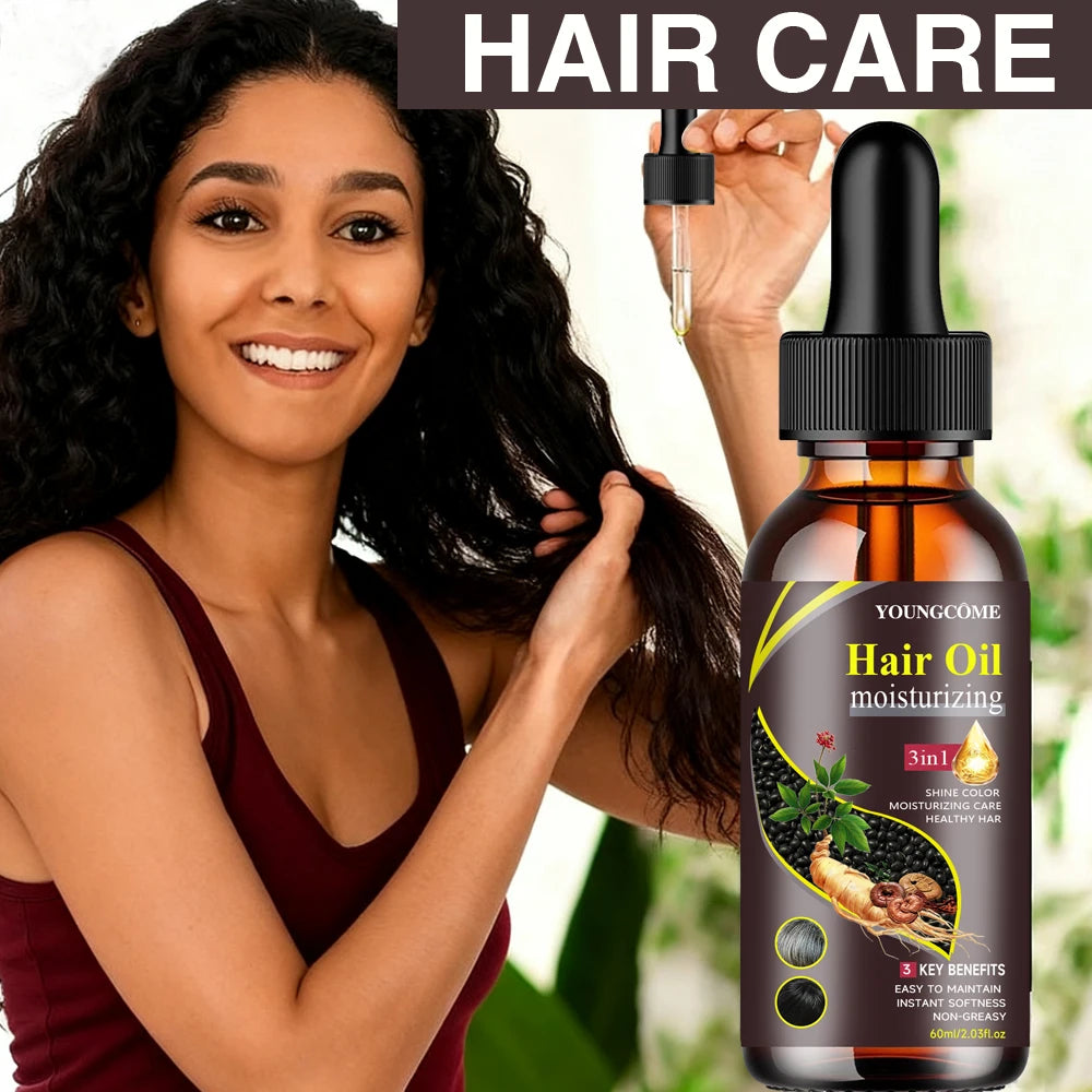 3-in-1 Multi-Effect Hair Nourishing Oil - Enhances Hair Strength, Silky Soft Finish, Lightweight Texture Peaceful Pleasures Health and Wellness