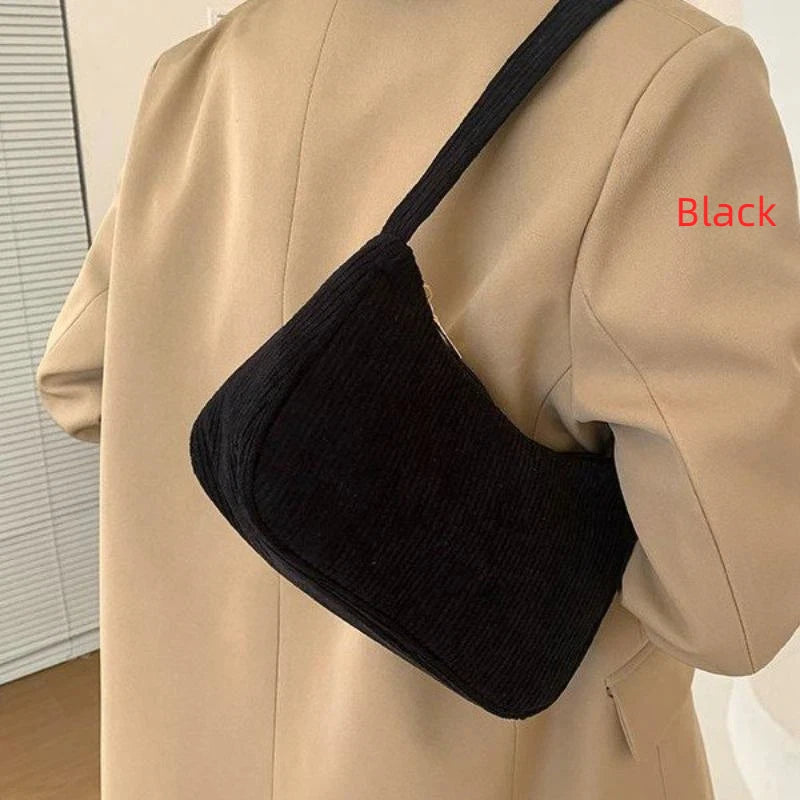 Women's Corduroy Underarm Bag | Small Square Shoulder Bag