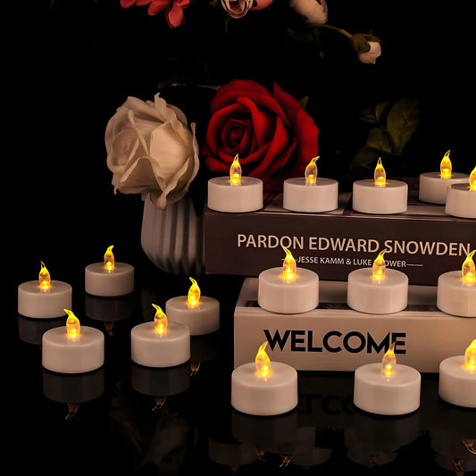 Tea Lights Battery Operated LED Realistic Bright Flameless Candles Flickering Electric Candles for Seasonal & Festival Home Deco Peaceful Pleasures Health and Wellness