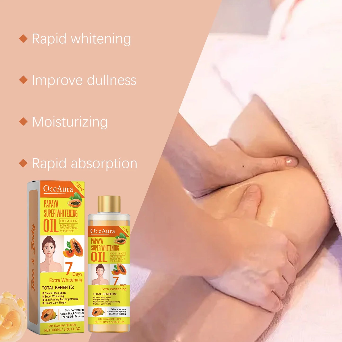 Papaya Whitening Body Oil – Brightening & Moisturizing Skin