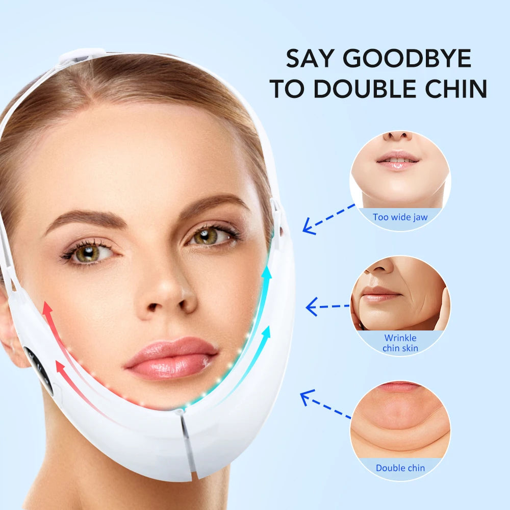 Dual Light Microcurrent Facial Massager Home Face Sculpting Lifting Tightening Skin Care Beauty Double Chin Reduce V Line Peaceful Pleasures Health and Wellness