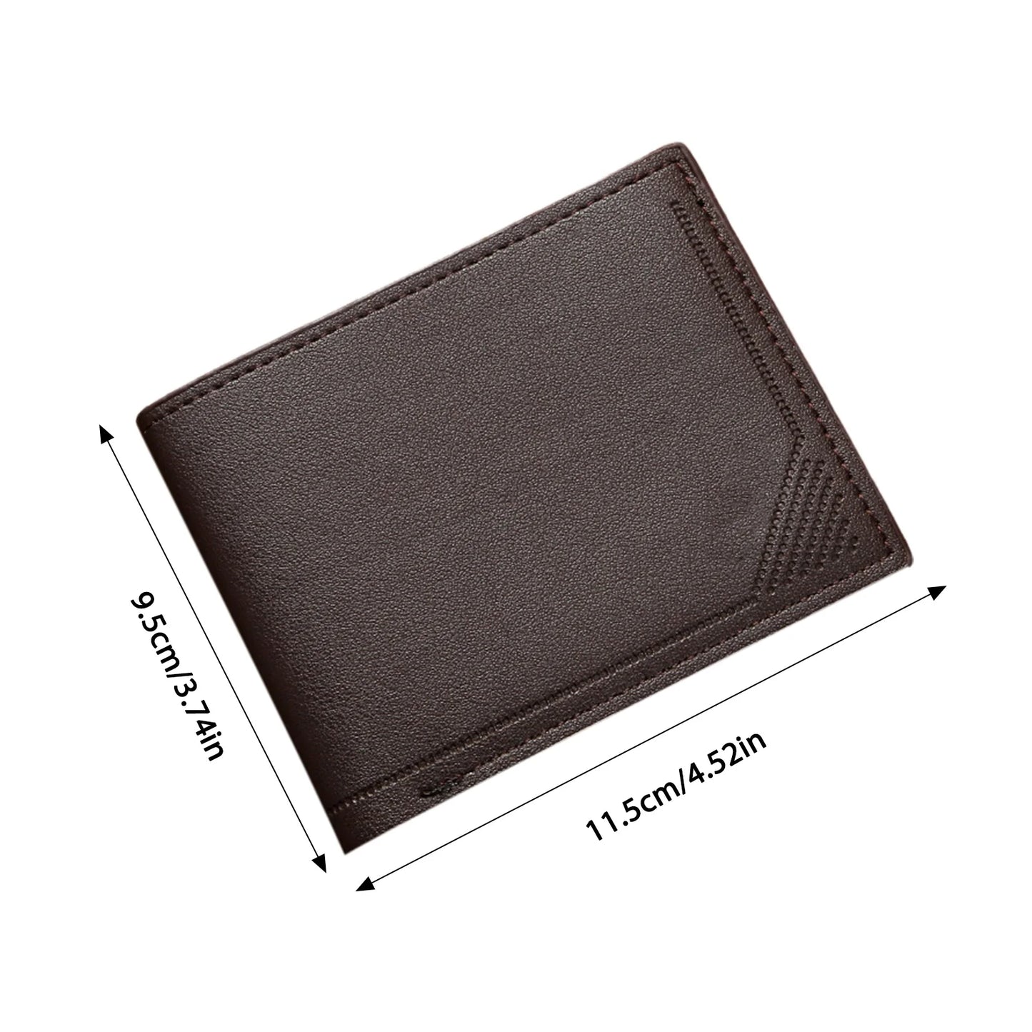 Men's Slim Wallet Short Horizontal Design Multiple Card Slots Large Capacity Soft Leather Business Money Clip Peaceful Pleasures Health and Wellness