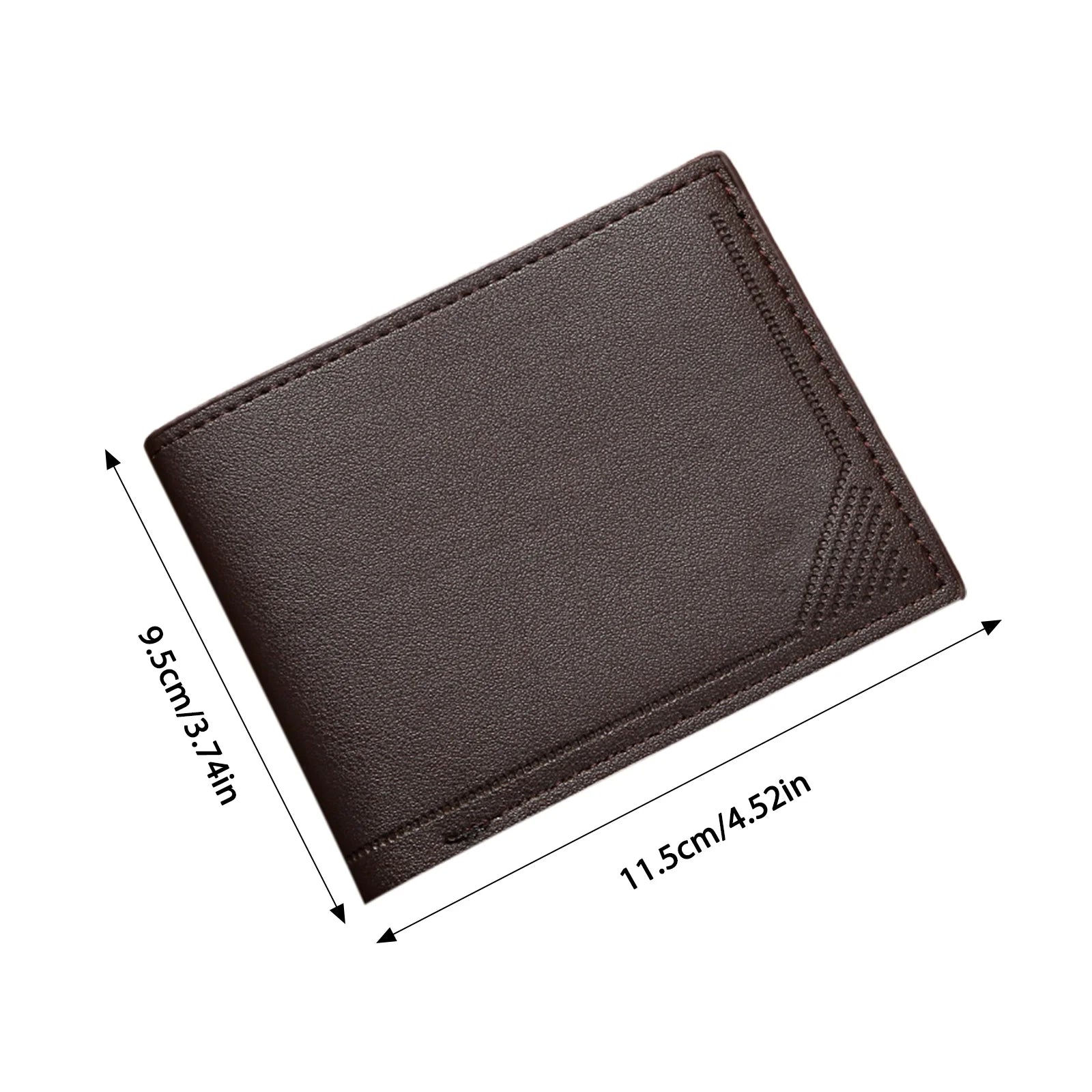 Men's Slim Wallet Short Horizontal Design Multiple Card Slots Large Capacity Soft Leather Business Money Clip Peaceful Pleasures Health and Wellness