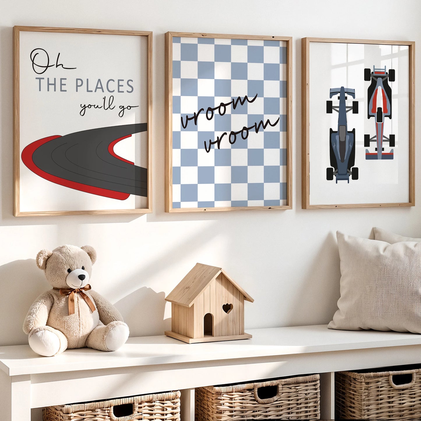 Modern,Cartoon Racing Circuit Theme Wall Art Print Canvas Painting Poster Picture For Living Room,Bedroom,Kids Room Home Decor Peaceful Pleasures Health and Wellness