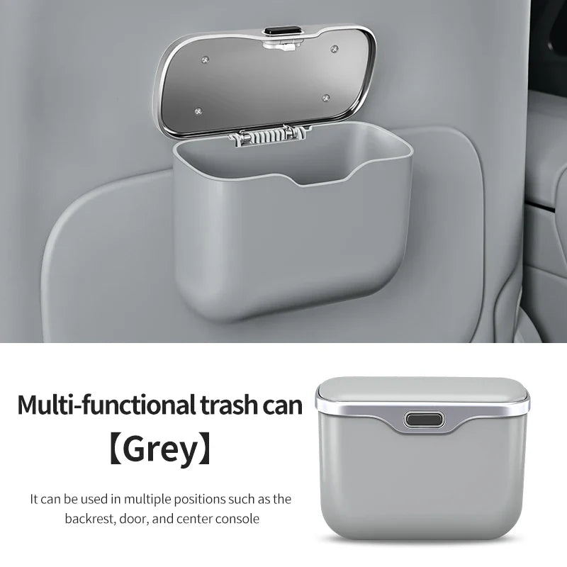 Car Trash Can with Lid – Hanging Auto Interior Waste Bin