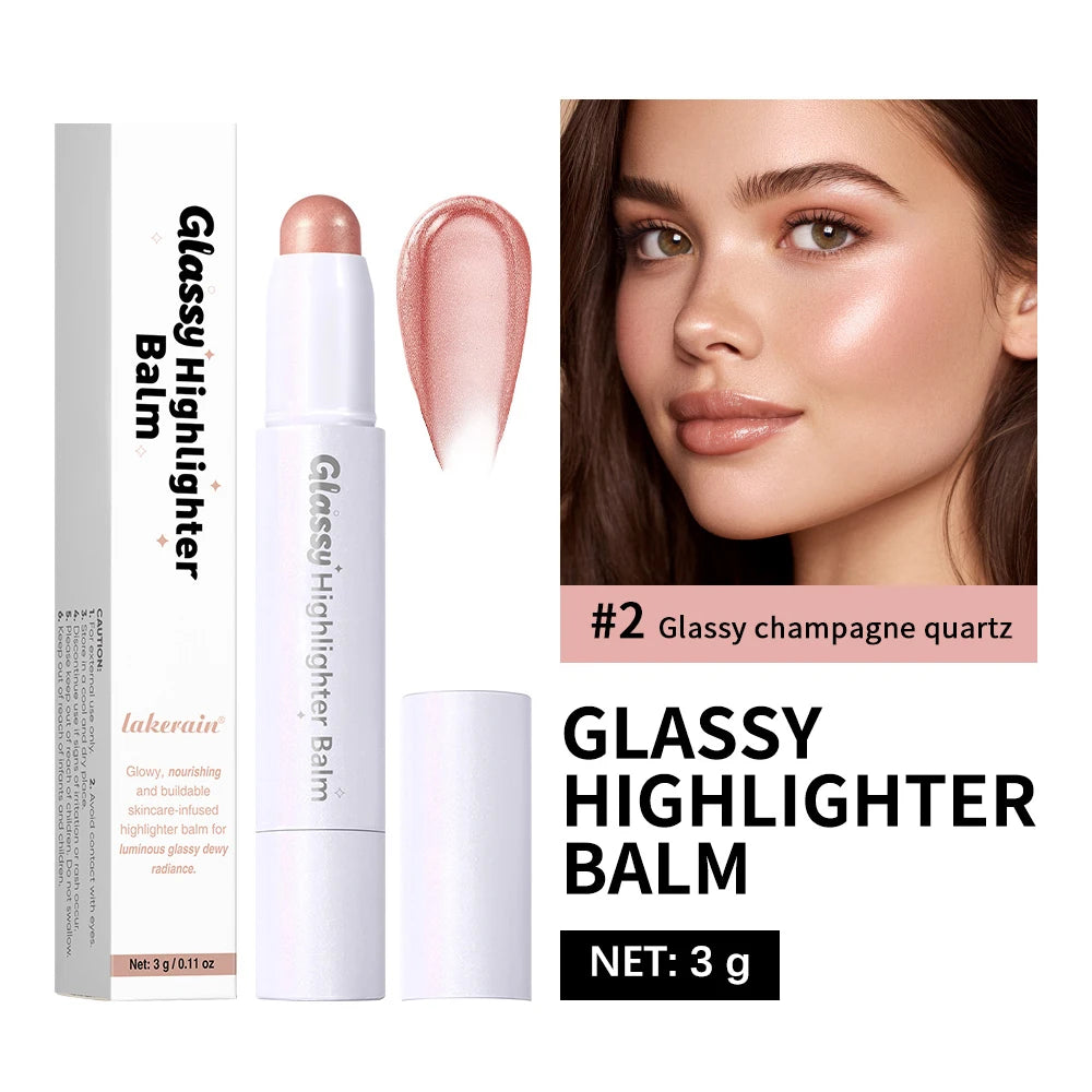 Bio- Glassy Highlighter Balm Nourishing Buildable Long Lasting Non Sticky Multipurpose Stick For Eye Cheek Lips Body Cosmetics Peaceful Pleasures Health and Wellness 2Champagne Quartz