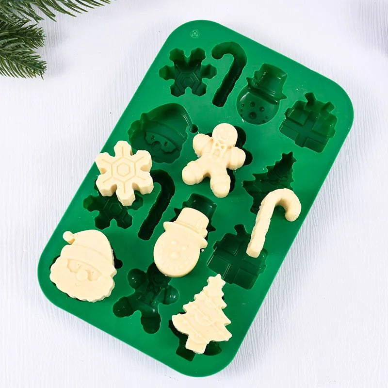 Christmas Themed Silicone Chocolate Mold Handmade Candy Mold DIY Silicone Soft Mold Christmas Silicone Chocolate Mold Practical Peaceful Pleasures Health and Wellness