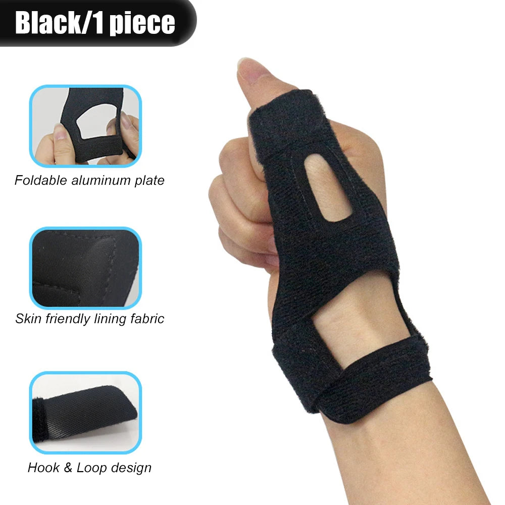 WEFITON 1PCS Universal Thumb Brace for Both Hands, CMC Support Splint for Arthritis, Trigger Thumb & De Quervain's Pain Relief Peaceful Pleasures Health and Wellness Black-1PCS