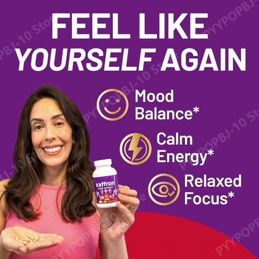 Supplements for Mood Focus 88.5mg Pure Saffron Extract 3rd Party Tested Made in USA 3 Month Supply 90 Capsules Peaceful Pleasures Health and Wellness
