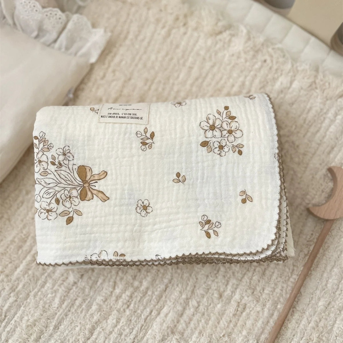 Baby Muslin Swaddle Blanket | 2-Layer Cotton & Bamboo Gauze