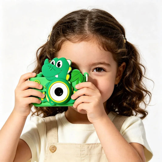 Dinosaur Kids Camera High Pixel Dual Lens Digital Camera Photo Video Recording Camera Toy Perfect Birthday Gift For Children Peaceful Pleasures Health and Wellness
