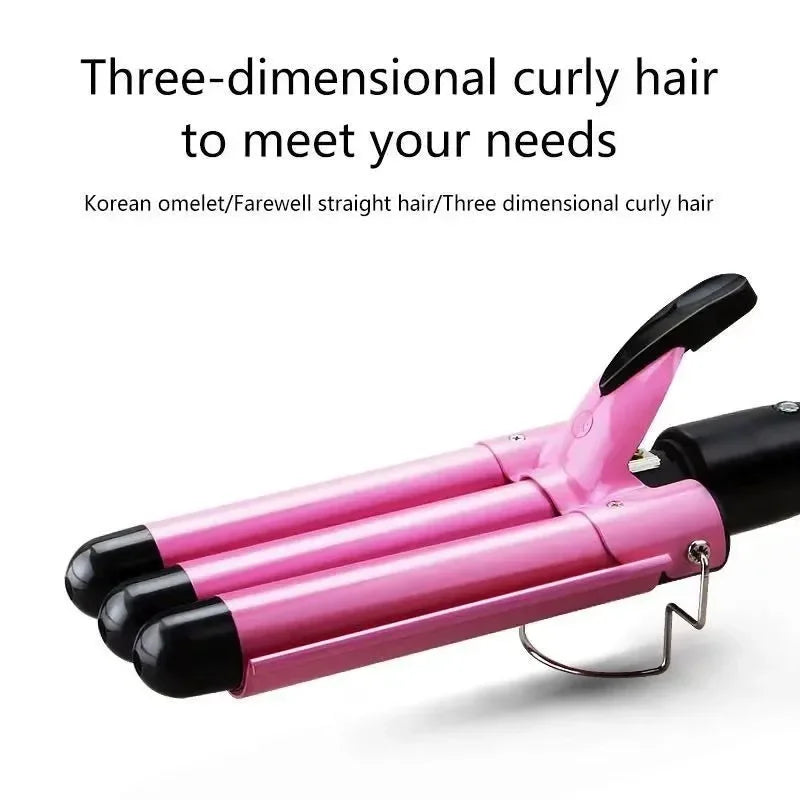 Professional Hair Curling Iron Ceramic Triple Barrel Hair-Curler Irons Hair Wave Waver Styling Tools Hair Styler Wand for Woman Peaceful Pleasures Health and Wellness