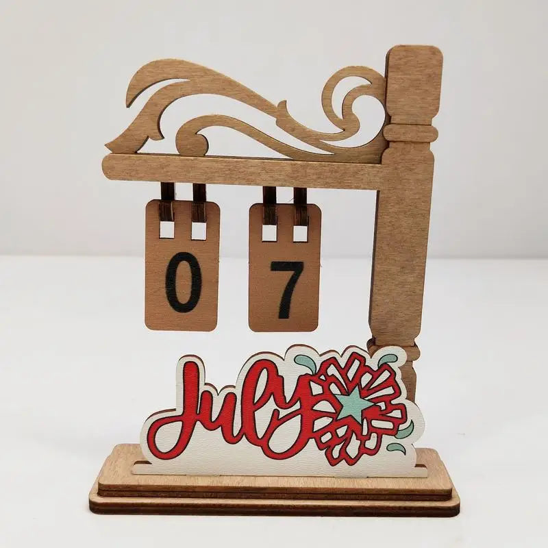 Wooden Christmas Advent Calendar | Reusable Desktop Decor