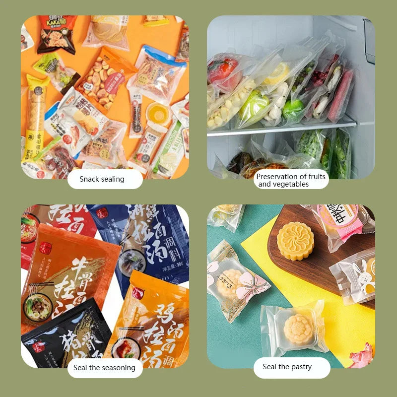 Mini Sealing Machine USB Rechargable Heat Sealer Storage Bag Plastic Package Food Sealer Clip Bag Handheld Food Heat Sealer Peaceful Pleasures Health and Wellness